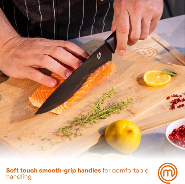 Masterchef Knife Set with Block, 7Pc Kitchen Knives Set with Holder, Black6
