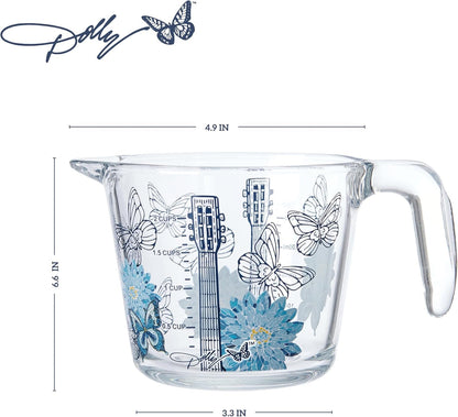Glass Measuring Cup, Easy-Read Markings, Spout and Handle, Oven and Dishwasher Safe, 2 Cup2