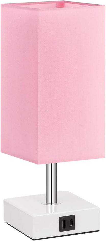 Pink Touch Table Lamp for Bedroom - Dimmable, USB C+A, Girls Bedside Lamp8