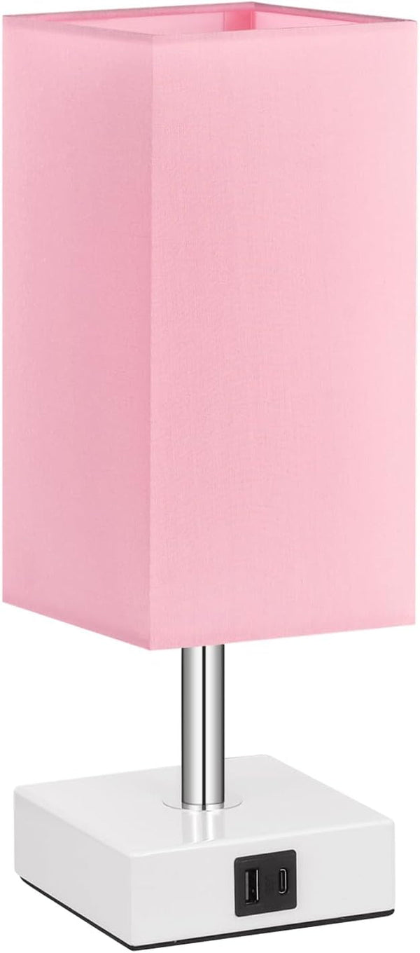 Pink Touch Table Lamp for Bedroom - Dimmable, USB C+A, Girls Bedside Lamp8