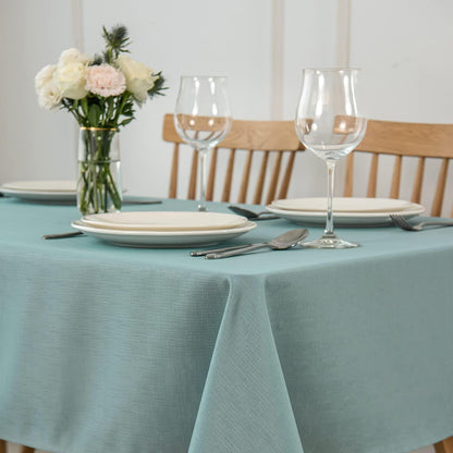 Rectangle Slubby Textured Tablecloth Waterproof Spillproof Wrinkle Free Table Cloth, Kitchen Dining Room Decoration, Fabric Table Cover for Holiday Party Dinner, 52 X 70 Inch, Slate Blue2