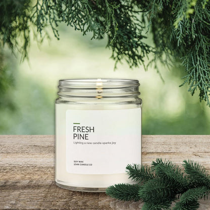 Soy Wax Candles (Fresh Pine) - Pine Candle - Soy Candles for Home Scented - Long Burning Premium - Hand-Poured (7Oz.)4