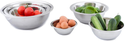 (Set of 6) Mixing Bowls Standard Weight Stainless Steel, Mirror Finish, 3/4, 11/2, 3, 4, 5, and 8 Qt5