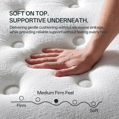 Queen Size Mattress 12 Inches Medium Firm Hybrid, Undisturbed Sleep | Breathable Hybrid Comfort with Responsive Support, Motion Isolation, Reinforced Edges, and Certipur-Us Certified Foam.2