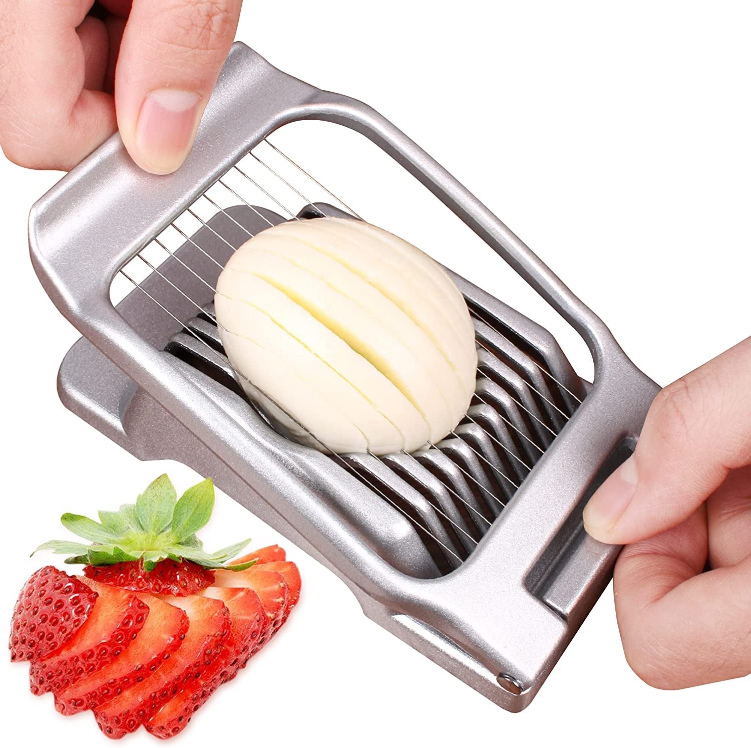 egg-slicer-for-hard-boiled-eggs-egg-cutter-strawberry-slicer-heavy-duty-aluminium-slicer-stainless-steel-wire-multipurpose-egg-slicer-dicer-for-soft-fruit-mushroom-egg-slicer-stainless-steel-wire-rust-resistant-multipurpose-egg-chopper-dicer-for-soft-fruit-mushroom-tomato-butter-cheese-spam-home-use
