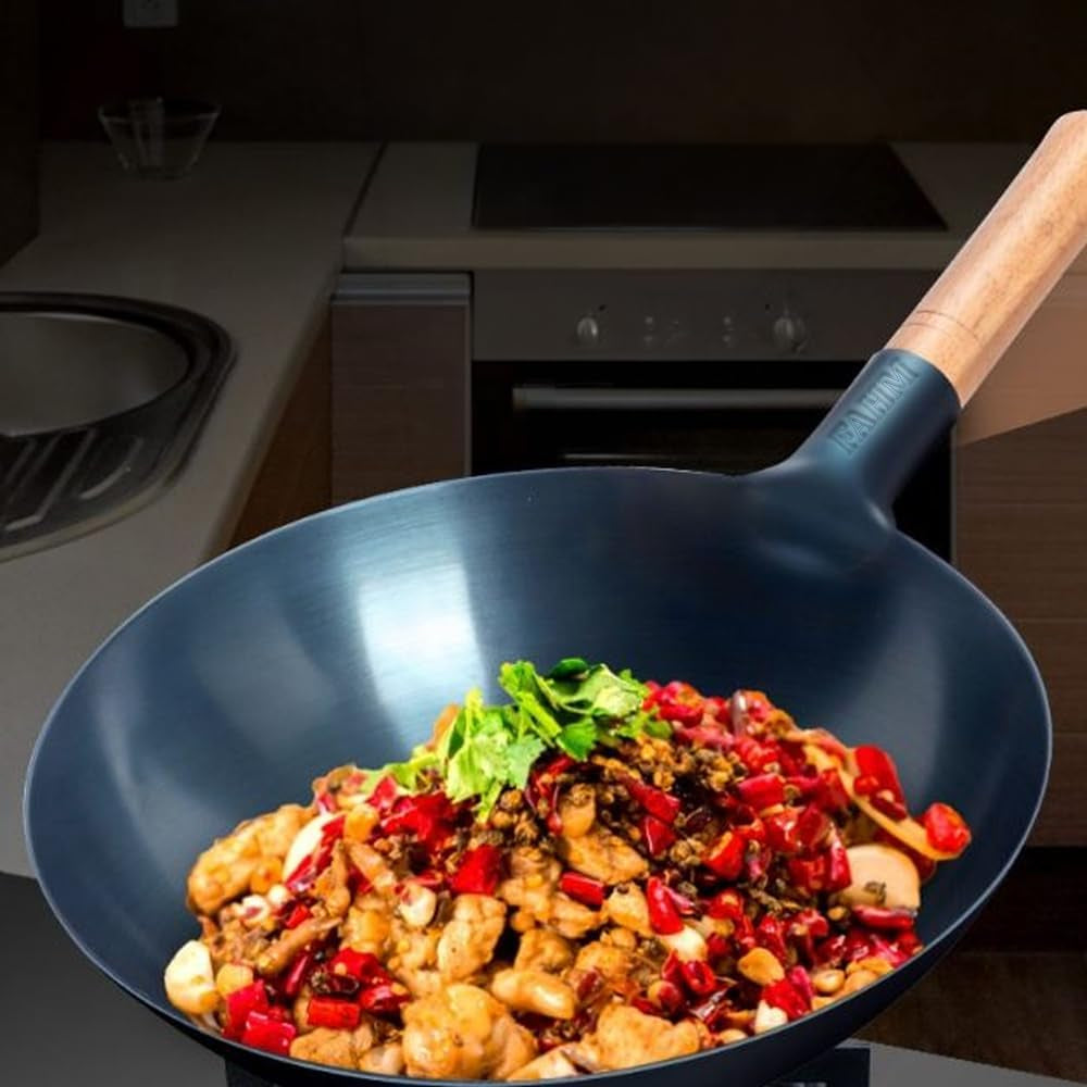 pre-seasoned-blue-carbon-steel-wok-pan-13-5-inch-round-bottom-stir-fry-pan-for-gas-stovetops-heavy-duty-chinese-cookware-with-stay-cool-wooden-handle-5-quart