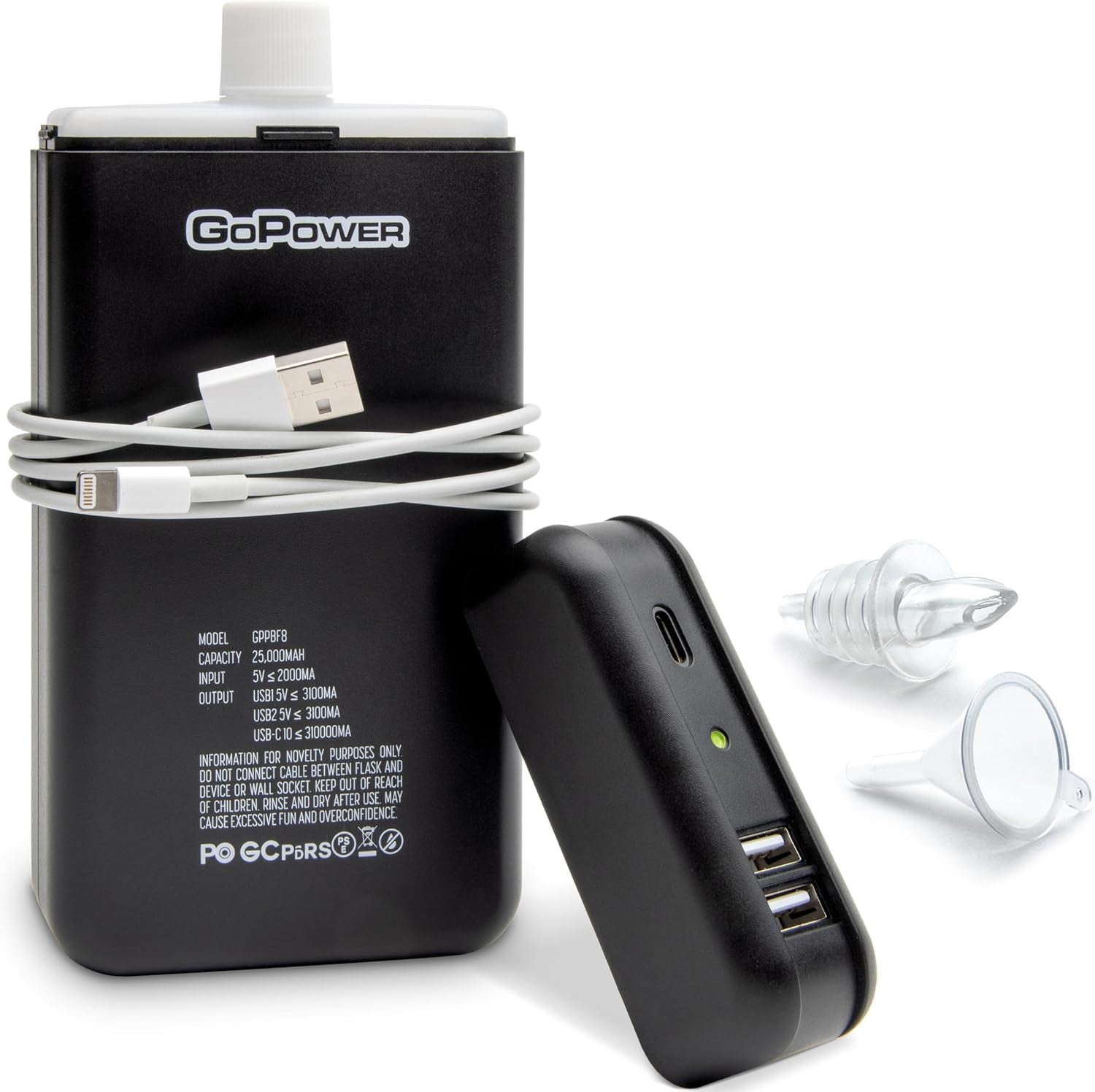 power-bank-flask-8-oz-hidden-alcohol-travel-flask-secret-liquor-container-for-beaches-cruises-and-sports-events-includes-funnel-spout