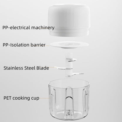 Electric Garlic Chopper, 250ML USB, Mini Vegetable Onion Chopper White Col5