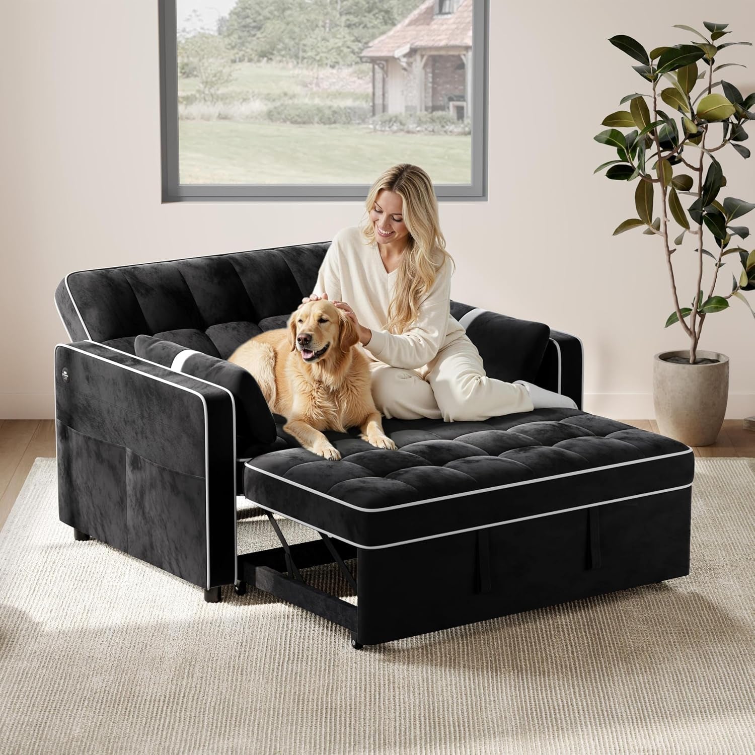 3-in-1-sofa-bed-convertible-sleeper-sofa-with-usb-ports-black