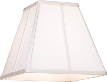 Pre-Assembled Nona Medium Ivory Square Tapered Shade 5.25X10X9 (Spider) | 5.25" Top X 10" Bottom X 9" High X 9" Slant Replacement for Table Lamps Classic Harp + Finial5
