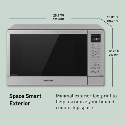 Panasonic NN-SN68KS Compact Microwave Oven with 1200W Power, Sensor Cooking, Popcorn Button, Quick 30Sec & Turbo Defrost, 1.2 Cu.Ft, Stainless Steel2