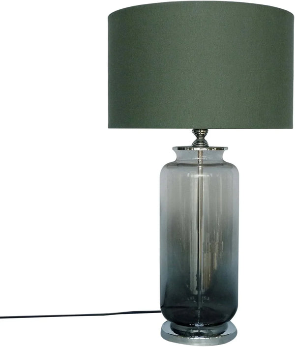 LS-341 Two Tone Glass Lamp W/Shade 12In Faded Base Silver/Gry,1