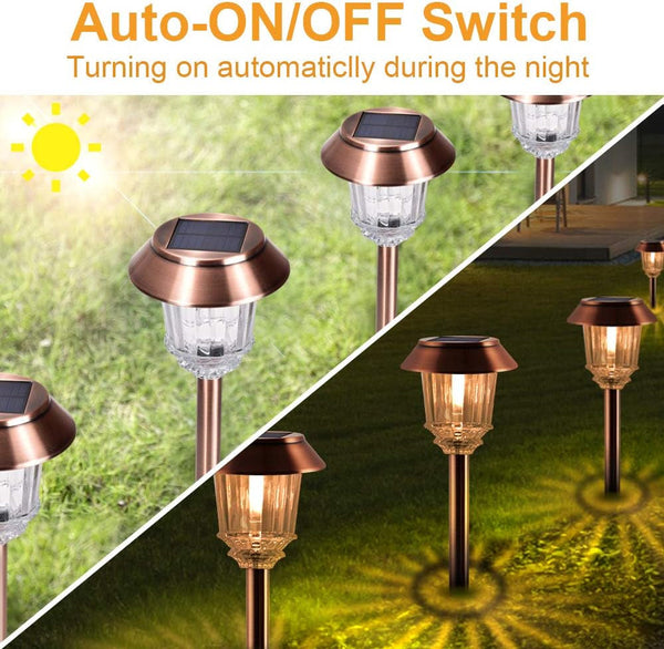 Solar Lights Outdoor Waterproof, 4 Pack Solar Pathway Garden Lights2