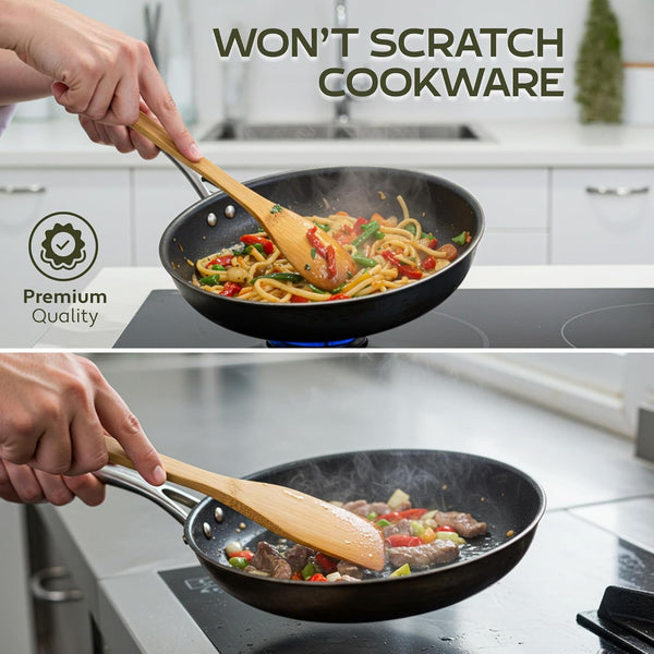 Wooden Spoons for Cooking Set of 6 – Premium Wooden Utensil Set for Everyday Use – Versatile Cooking Utensils Set Safe for Nonstick Pans – Durable Wooden Spoon Kitchen Utensils Set3