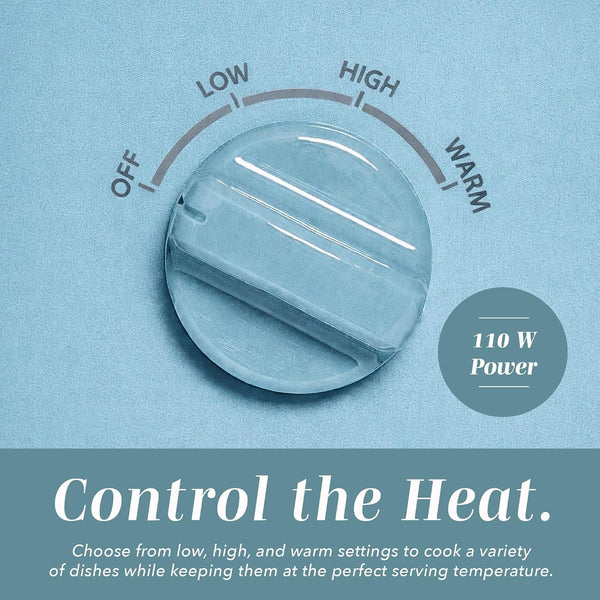 2QT Mini Electric round Slow Cooker - Adjustable Settings, Removable Stoneware Pot, Tempered Glass Lid, Dishwasher Safe, Cool-Touch Side Handles, Slate Blue4