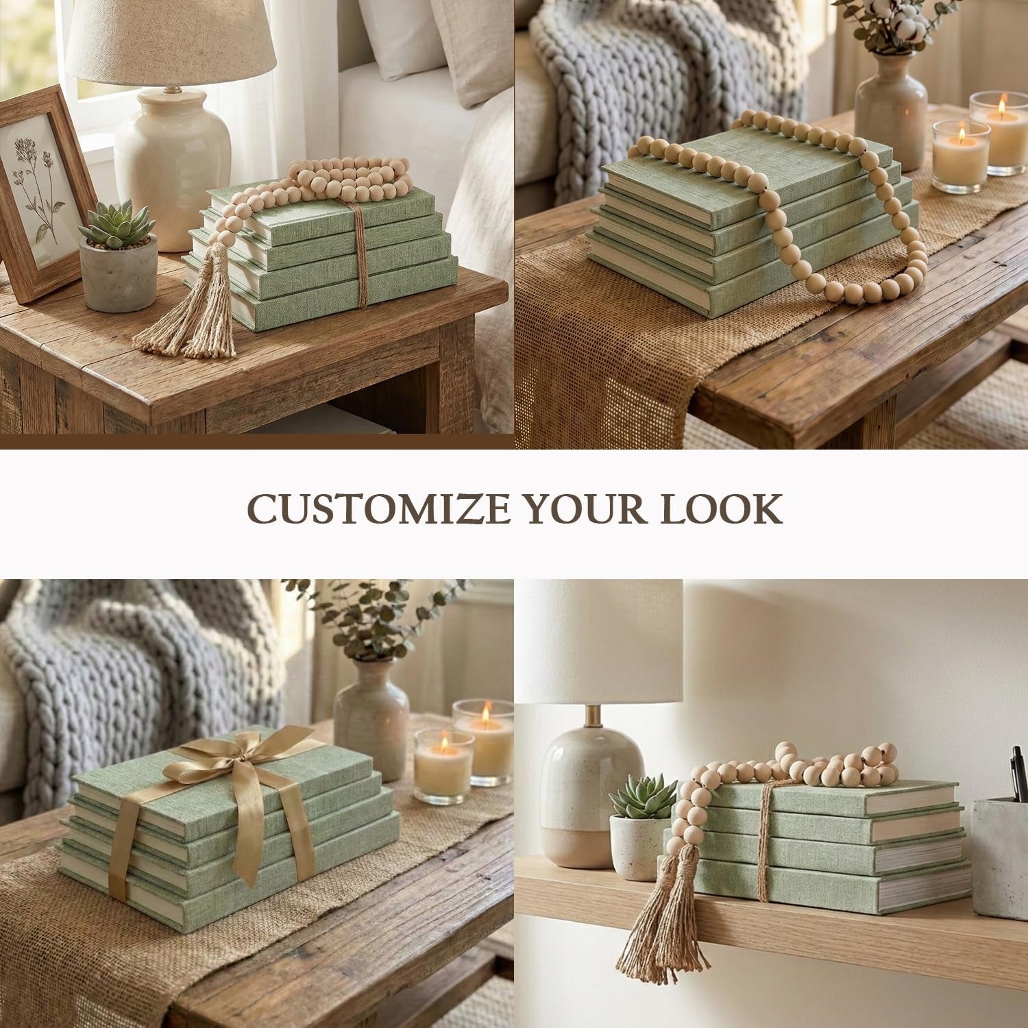 decorative-books-for-home-decor-set-of-4-real-linen-decorative-books-stacked-books-with-wood-bead-garland-jute-twine-satin-ribbon-neutral-modern-farmhouse-boho-shelf-decor-sage
