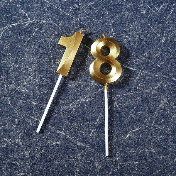 18Th Birthday Candles,Gold Number 18 Cake Topper for Birthday Decorations Party Decoration2