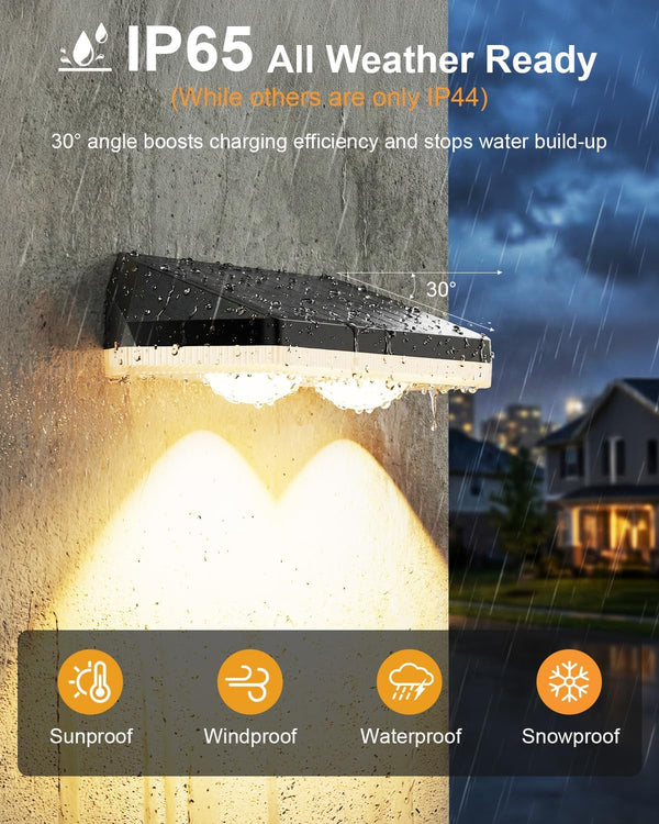 Solar Fence Lights Outdoor,3000/4500/6000K/Rgb 13 Mode 8PACK Fence Lights Solar Powered High Brightness LED Lens IP65 Waterproof Solar Wall Light for Outside/Patio/Step/Backyard/Railing/Pool/Deck7