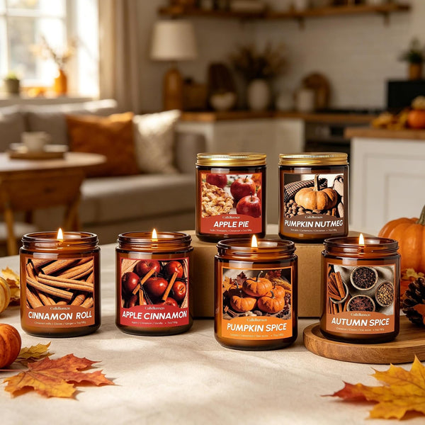Fall Scented Candles - 6 PC Soy Wax Candle, 42 Oz2