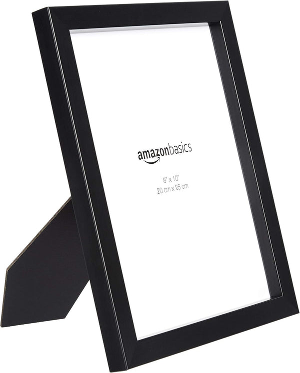Rectangular Photo Picture Frame, 8" X 10", Wall Hanging or Tabletop Display, Black, 2-Pack, Horizontal or Vertical3