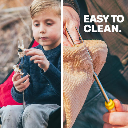 Smores Sticks for Fire Pit Long - Marshmallow Roasting Sticks Smores Kit - Smore Skewers Hot Dog Fork Campfire Cooking Equipment, Camping Essentials S'Mores Gear Outdoor Accessories 32" 5 Pack5