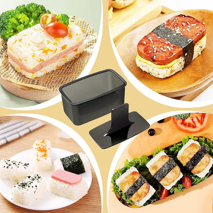 Musubi Press Mold Kit, 2 Pack Clear Musubi Maker with Stainless Steel 304 Luncheon Meat Slicer for SPAM6