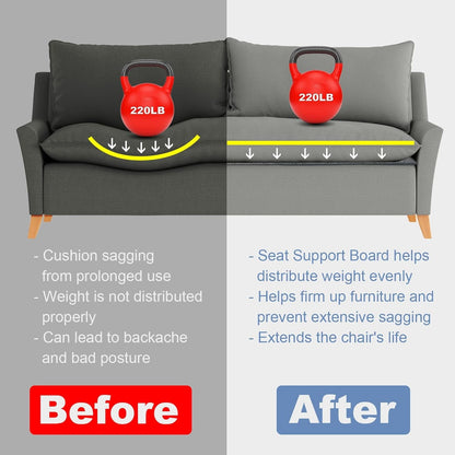 Heavy Duty Couch Cushion Support Board to Fix Sagging Sofas, 17"X66" Sofa, Thick Boards Add Strong Seat Supports, Stays in Place, Replacement Stuffing under Couches, Black7
