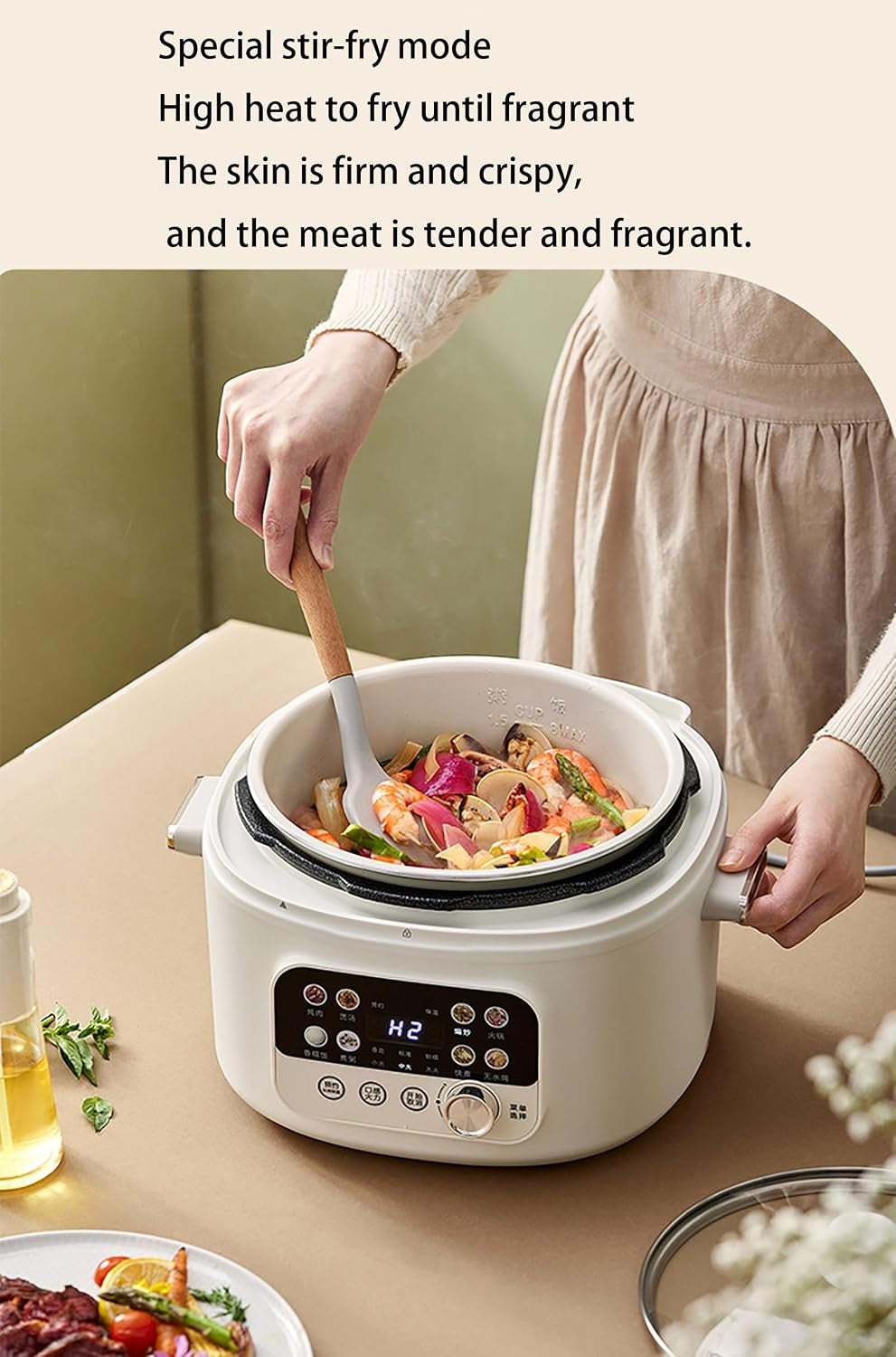 multi-function-rice-cooker-programmable-rice-cooker-with-touch-screen-multiple-preset-gears-fry-slow-cook-steam-cook-keep-warm-white