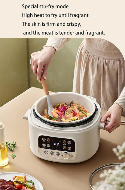 Multi-Function Rice Cooker, Programmable Rice Cooker with Touch Screen, Multiple Preset Gears, Fry, Slow Cook, Steam, Cook, Keep Warm, [White]7