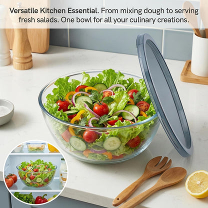 Large Glass Mixing Bowl with Lid for Sourdough Bread Making9