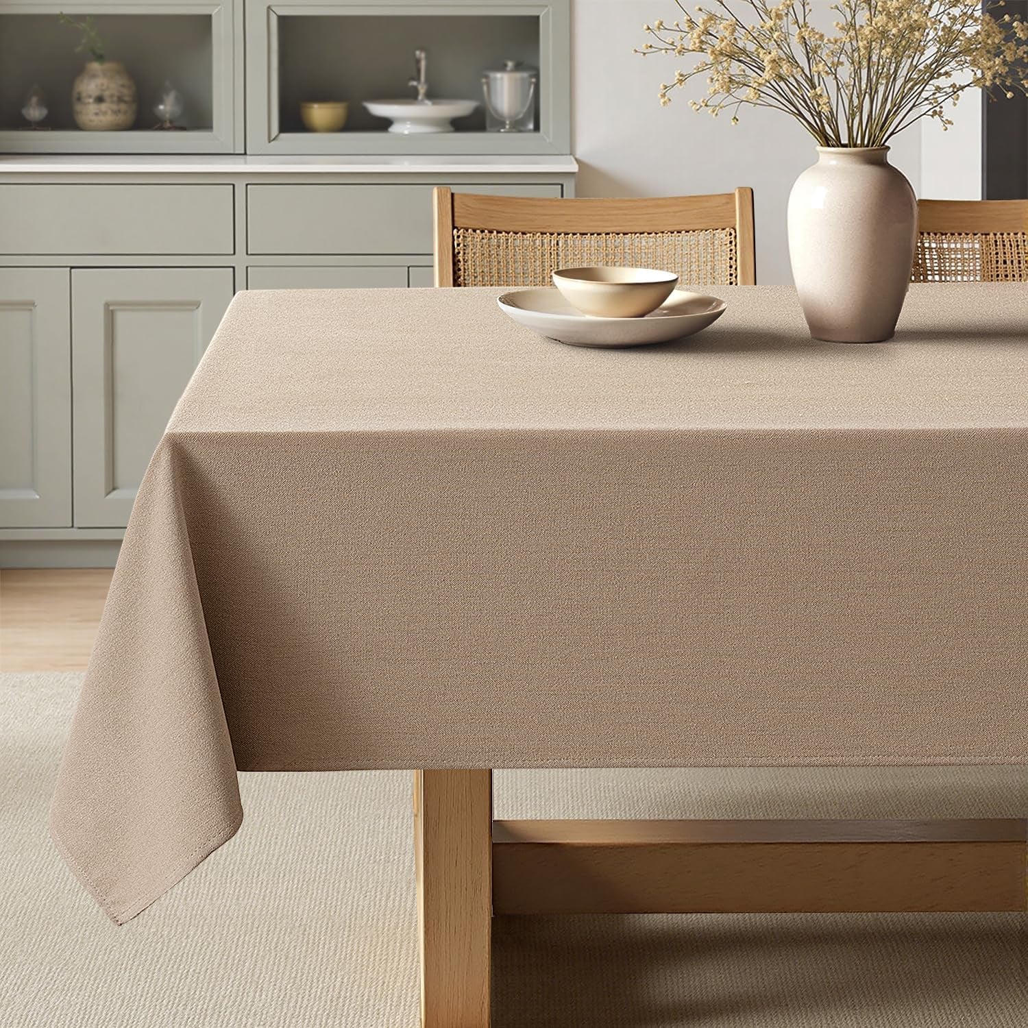 linen-textured-rectangle-tablecloth-52x70-inch-light-brown