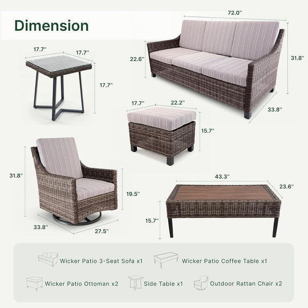 All-Weather Outdoor Wicker Patio Furniture Set with Thick Cushions2