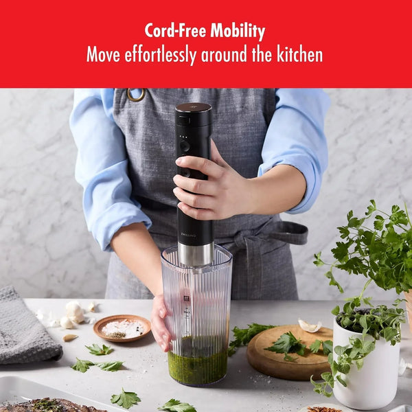 Xtend Immersion Blender Starter Set – 3-Speed Cordless Hand Blender with Battery Pack, Compact Charger, and Beaker – Powerful, Quiet, Energy-Efficient – USB-C Power Bank and LED Display2