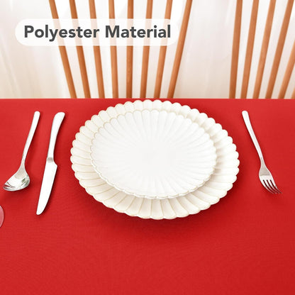 Red Oval Tablecloth 60 X 84 Inch, Washable Christmas Table Cloth5