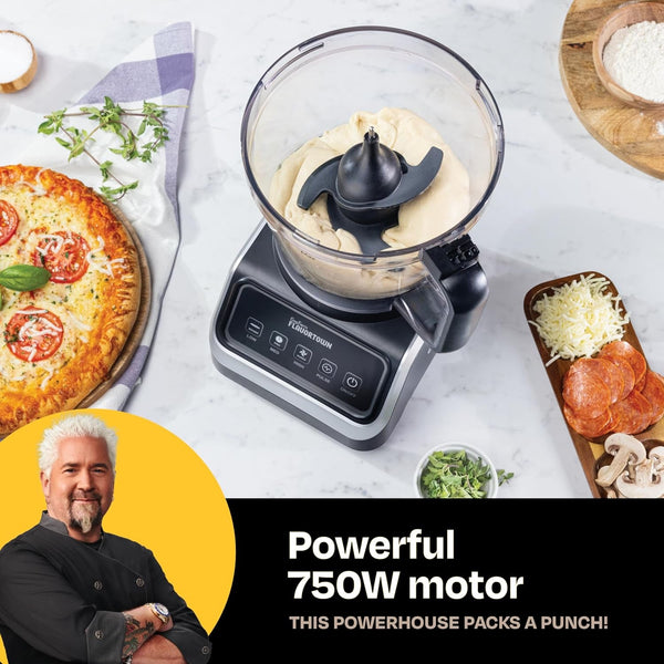 Food Processor 4-Speed Control with Easyfeed Chute, 750W Motor, 8-Cup Bowl, Vegetable Chopper, Mixer, Smoothie Maker, Dough Kneader, Baby Food & Meal Prep, Black | Easyfeed Chute with Chopping, Slicing, Shredding and Dough Mixing for Fast Meal Prep and Homemade Recipes2