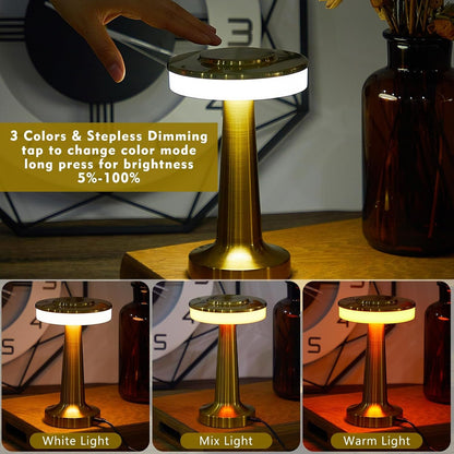 24 Pcs LED Cordless Table Lamp Bulk Rechargeable,Gold4
