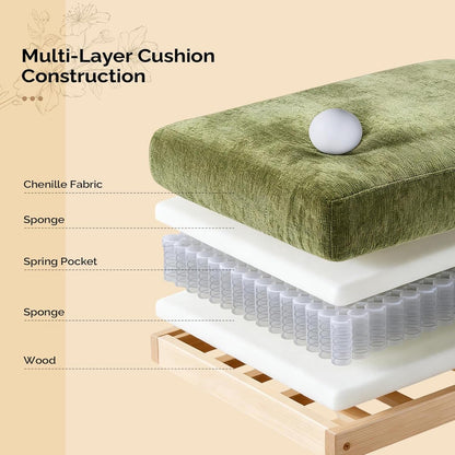 87" Convertible Sectional Sofa,L-Shaped Deep Seat Sofa Couch for Living Room,Modern 2-Seat Loveseat Sofa with Ottoman for Small Space(Olive Green)4