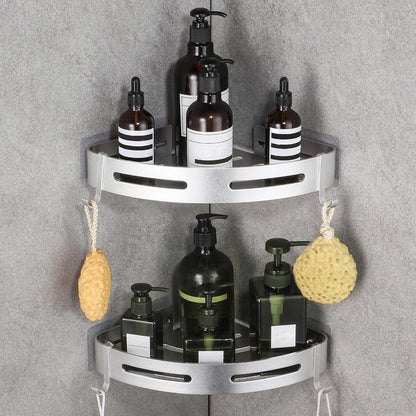 Corner Shower Caddy, 2 Pack Adhesive Shower Corner Shelf, Shower Organizer Storage Wall Mounted No Drilling for Bathroom and Kitchen, Silver1