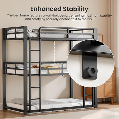 Triple Bunk Bed, Twin over Twin over Twin Heavy Duty Metal4