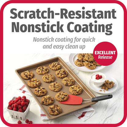 Bestbake Nonstick Textured Carbon Steel Cookie Sheet, 11" X 17", Large Baking Sheet, Even Heating, Scratch-Resistant, Non-Toxic, Durable, Ideal for Baking and Sheet Pan Dinners3
