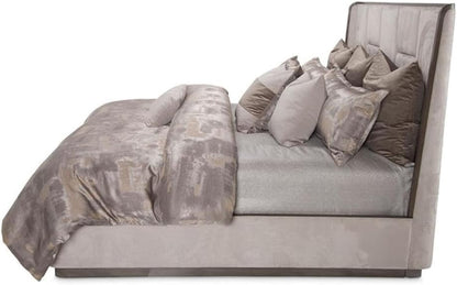 Roxbury Park Eastern King Multi-Panel Velvet Bed in Slate Ash5