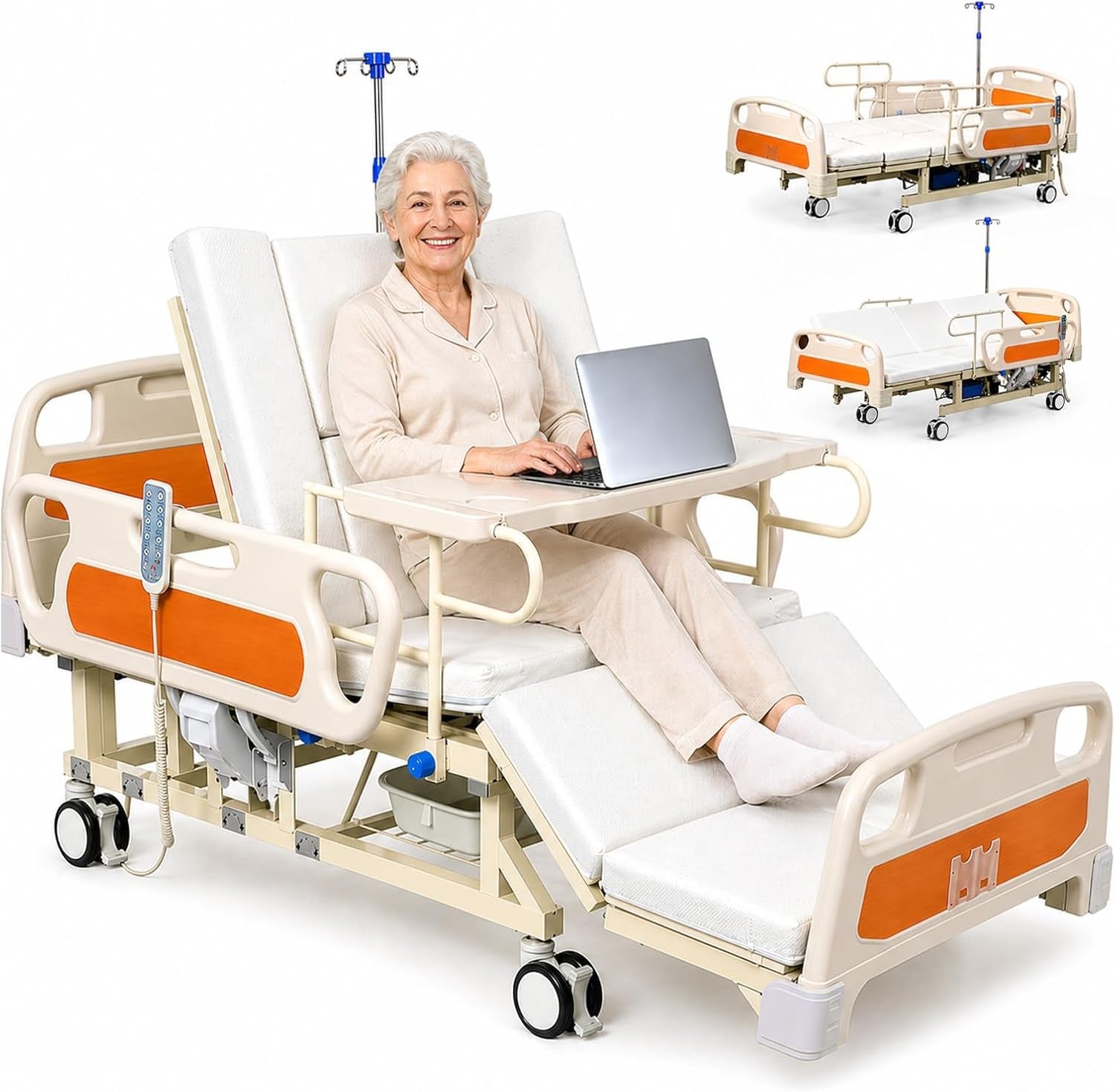 upgrade-5-function-full-electric-hospital-bed-medical-bed-with-lateral-tilting-for-home-use-adjustable-hospital-bed-with-mattress-locking-casters-iv-pole