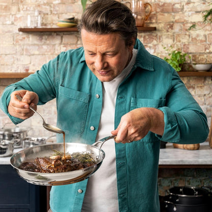 Jamie Oliver by  Cooks Smart 10-Piece Stainless Steel Cookware Set | Stainless Steel Interior, Thermo-Fusion Induction Base, Oven Safe to 500°F, Dishwasher Safe, Heat Indicator Included8