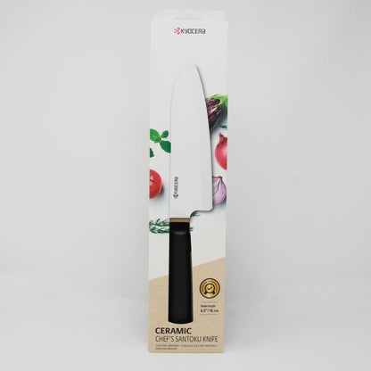 Innovationwhite 6" Ceramic Santoku Chefs Knife - White Z212 Blade with Non-Slip Black Handle4