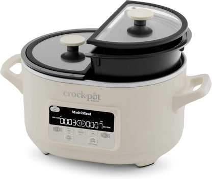 Crock-Pot Multimeal Multicooker and Programmable Slow Cooker with Bake Function, Create 2 Dishes Simultaneously, Two 3.7Qt Nonstick Pots Feed 8+ People, Dishwasher-Safe1