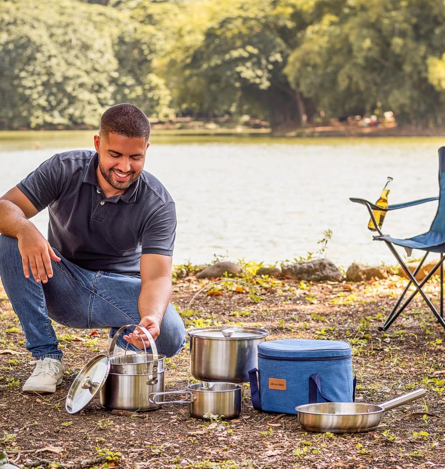 camping-cookware-set-304-stainless-steel-8-piece-pots-pans-open-fire-cooking-kit-frying-pan-steamer-with-travel-tote-bag-compact-for-outdoors-indoors-kitchen-family-campfire-hiking-rv