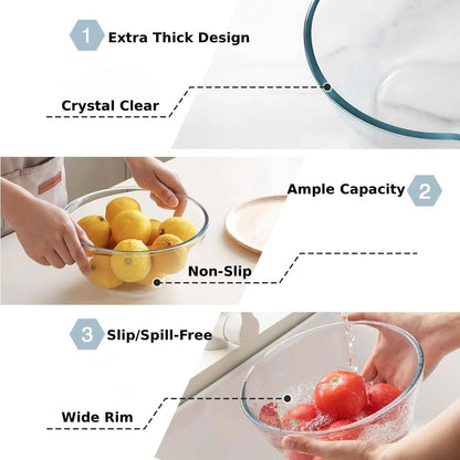 Cuiselct 5Pcs Glass Mixing Bowls with Lids Set, Nesting Mixing Bowls Set9