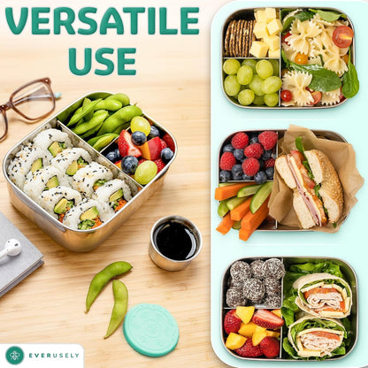 Stainless Steel Bento Box + Condiment Container - Green, 27Oz / 0.8 L5