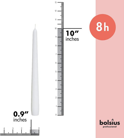 Unscented 10 Inch Dinner Candles, 10 Pack - 8 Hour European Quality Smokeless Dripless Taper Candles for Home Décor2