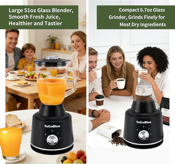 10 Cup Food Processor, Glass Blender and Grinder,5 Food Blades | Kneading/Chopping/Shredding/Slicing/French Fry Blades for Vege,Fruits,Meats,Beans4